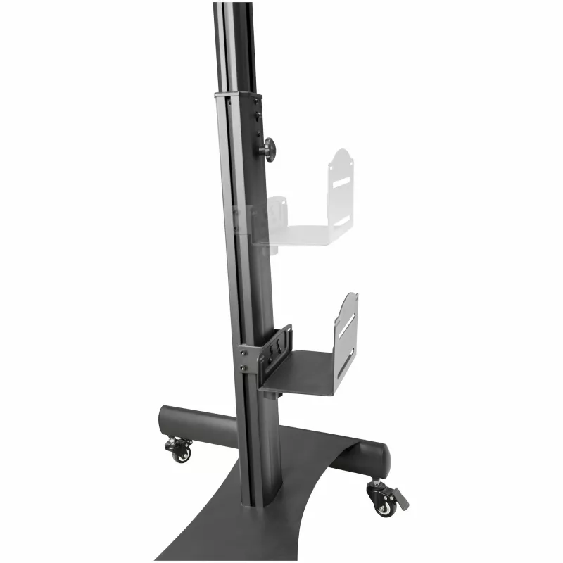 StarTech.com Carrinho Móvel para Workstation com Suporte para Monitor, Suporte para CPU/PC, Bandeja para Teclado – Carrinho Ergonómico de Altura Ajustável para Computador de Secretária – Estação de Trabalho Móvel com Rodas