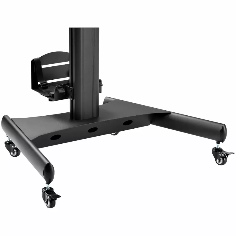 StarTech.com Carrinho Móvel para Workstation com Suporte para Monitor, Suporte para CPU/PC, Bandeja para Teclado – Carrinho Ergonómico de Altura Ajustável para Computador de Secretária – Estação de Trabalho Móvel com Rodas