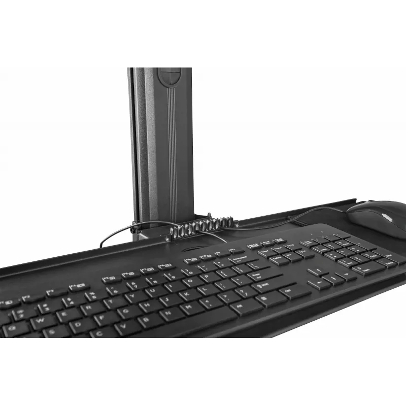 StarTech.com Carrinho Móvel para Workstation com Suporte para Monitor, Suporte para CPU/PC, Bandeja para Teclado – Carrinho Ergonómico de Altura Ajustável para Computador de Secretária – Estação de Trabalho Móvel com Rodas