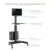 StarTech.com Carrinho Móvel para Workstation com Suporte para Monitor, Suporte para CPU/PC, Bandeja para Teclado – Carrinho Ergonómico de Altura Ajustável para Computador de Secretária – Estação de Trabalho Móvel com Rodas