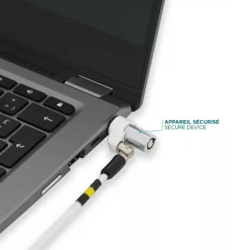 Cadeado de Segurança Rotativo Fino com Chave Mobilis 001325 T Lock Branco