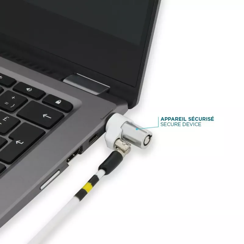 Cadeado de Segurança Rotativo Fino com Chave Mobilis 001325 T Lock Branco