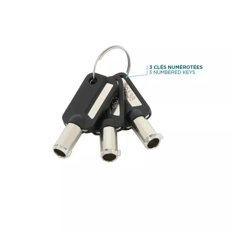 Cadeado de Segurança Rotativo Fino com Chave Mobilis 001325 T Lock Branco