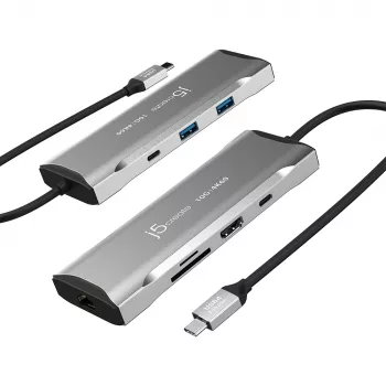 j5create JCD393 4K60 Elite USB-C® 10Gbps Mini Dock, Cinzento Espacial