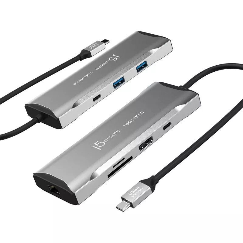 j5create JCD393 4K60 Elite USB-C® 10Gbps Mini Dock, Cinzento Espacial
