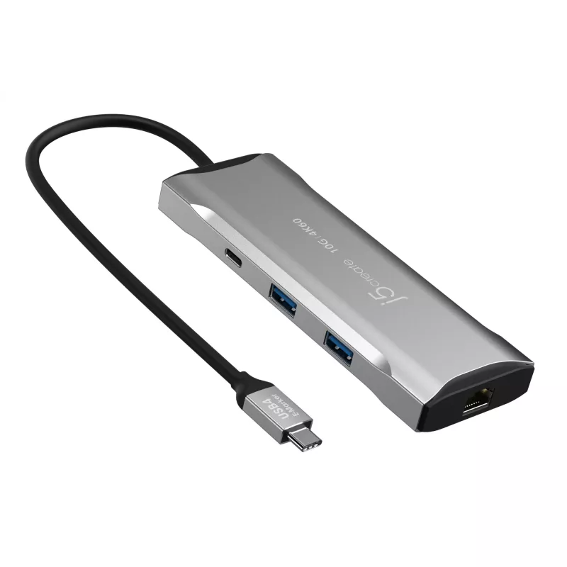 j5create JCD393 4K60 Elite USB-C® 10Gbps Mini Dock, Cinzento Espacial
