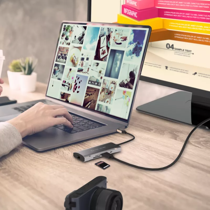 j5create JCD393 4K60 Elite USB-C® 10Gbps Mini Dock, Cinzento Espacial