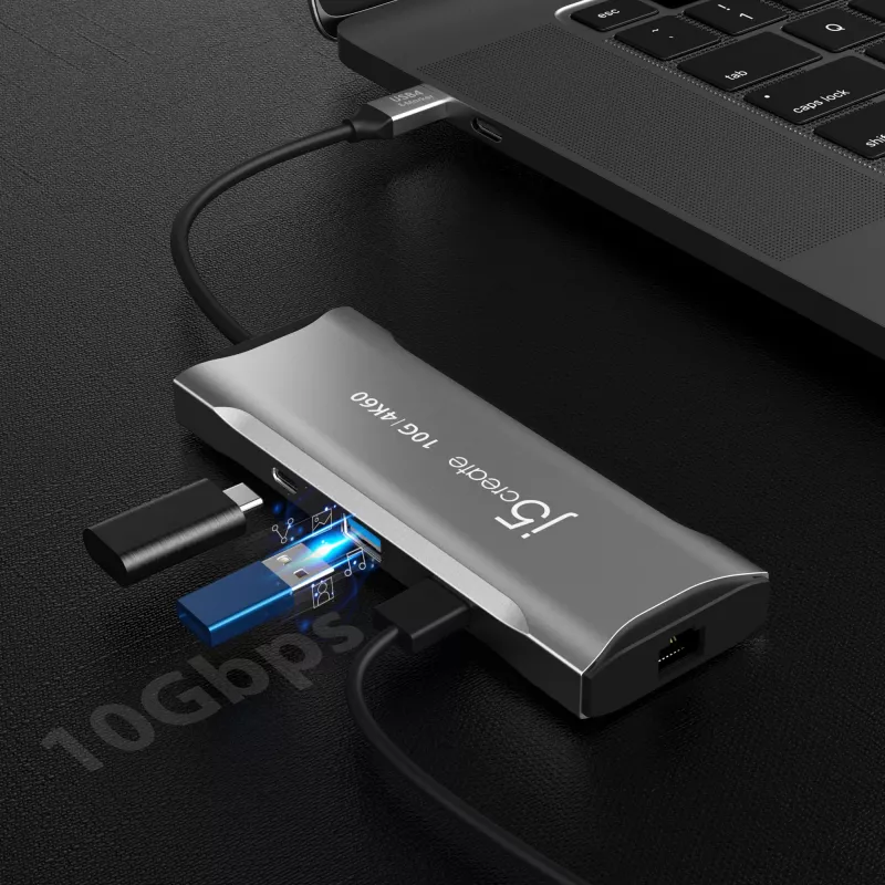 j5create JCD393 4K60 Elite USB-C® 10Gbps Mini Dock, Cinzento Espacial