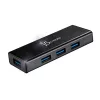 Hub USB j5create JUH340 4 portas USB 3.0 preto alumínio