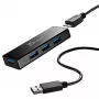 Hub USB j5create JUH340 4 portas USB 3.0 preto alumínio