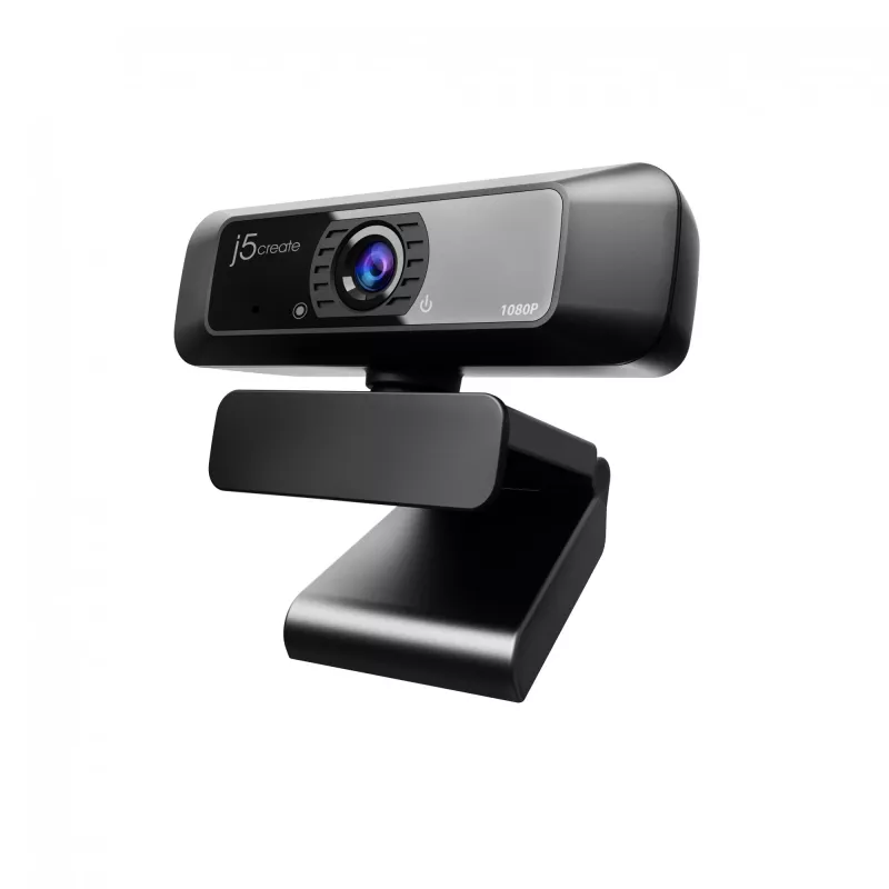 Webcam USB™ HD j5create JVCU100 com rotação 360°, resolução de gravação de vídeo 1080p, preto