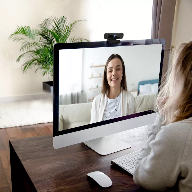 Webcam USB™ HD j5create JVCU100 com rotação 360°, resolução de gravação de vídeo 1080p, preto
