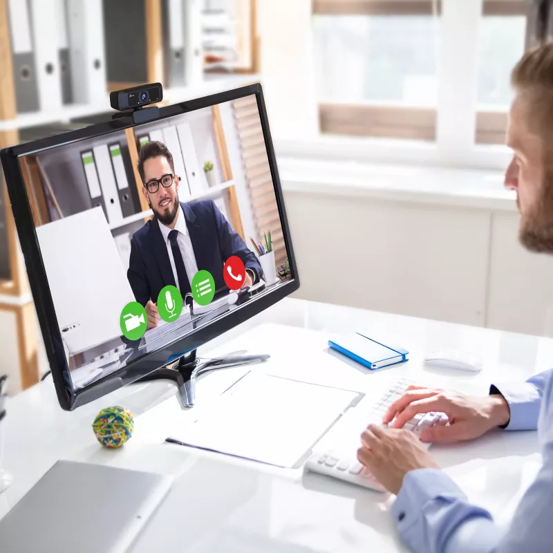 Webcam USB™ HD j5create JVCU100 com rotação 360°, resolução de gravação de vídeo 1080p, preto