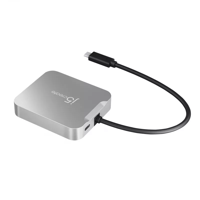Adaptador multiportas USB-C® PD j5create JCD391 4K60 Elite, prateado