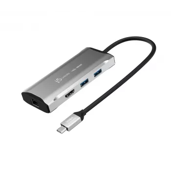 Dock de viagem USB-C® 10Gbps j5create JCD392 4K60 Elite, Space Grey