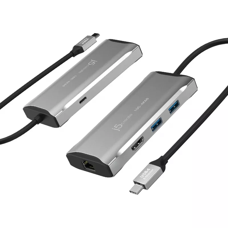 Dock de viagem USB-C® 10Gbps j5create JCD392 4K60 Elite, Space Grey