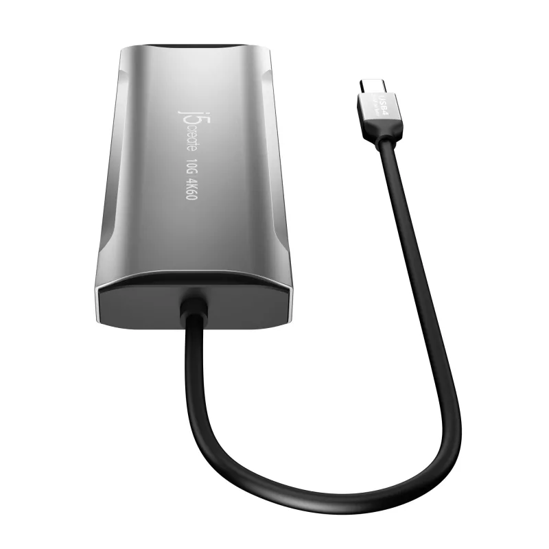 Dock de viagem USB-C® 10Gbps j5create JCD392 4K60 Elite, Space Grey