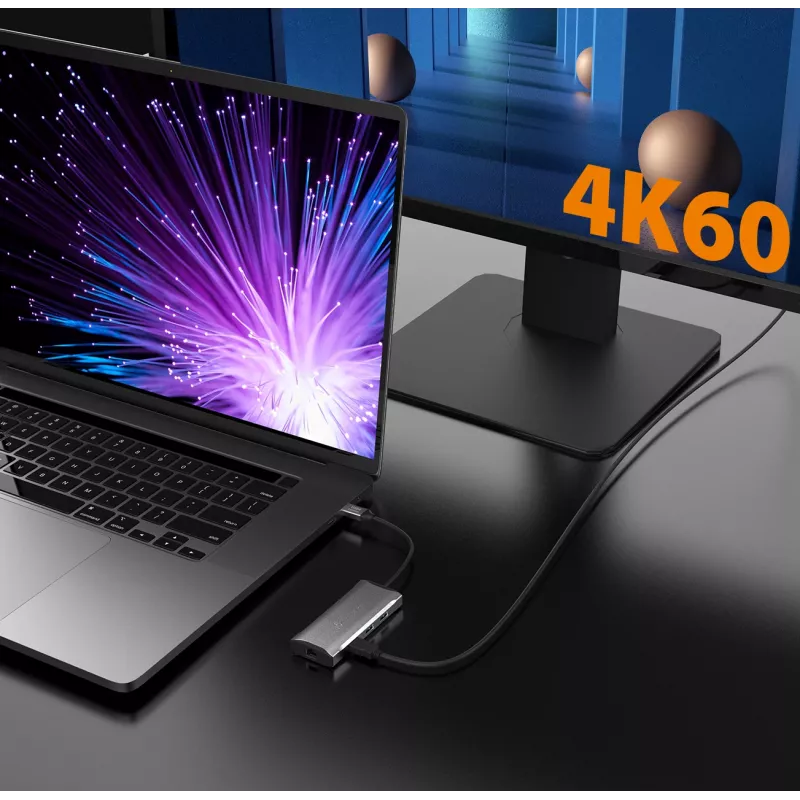 Dock de viagem USB-C® 10Gbps j5create JCD392 4K60 Elite, Space Grey