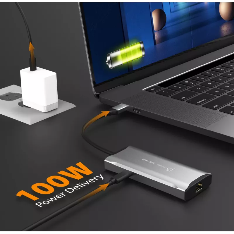 Dock de viagem USB-C® 10Gbps j5create JCD392 4K60 Elite, Space Grey