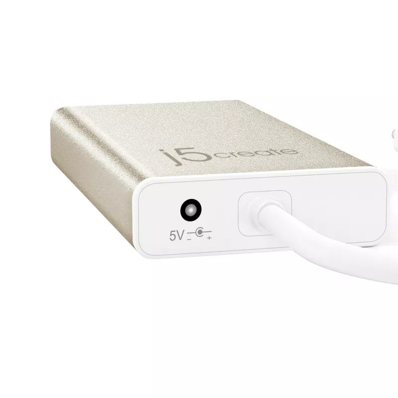 Adaptador múltiplo USB-C™ Gigabit Ethernet e hub j5create JCH471, Metallic Champagne