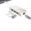 Adaptador múltiplo USB-C™ Gigabit Ethernet e hub j5create JCH471, Metallic Champagne