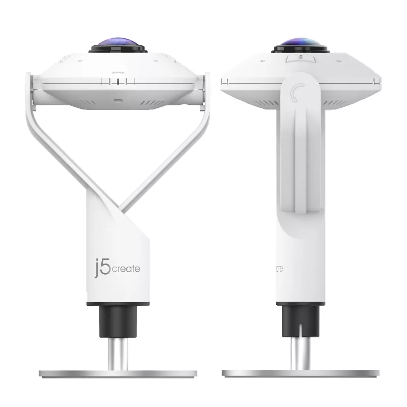 j5create JVCU360 360360° Webcam allround, resolução de gravação de vídeo 1080p, branco e preto