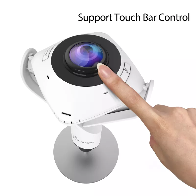 j5create JVCU360 360360° Webcam allround, resolução de gravação de vídeo 1080p, branco e preto