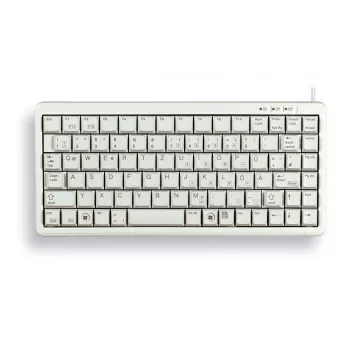 Teclado compacto CHERRY, QWERTY, 83 teclas, Combi USB/PS2, cinzento-claro