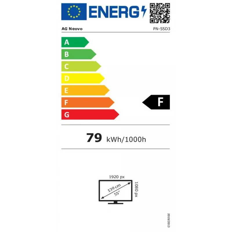Ecrã de parede de vídeo AG Neovo 55 polegadas 1080p 500 nits moldura ultrafina
