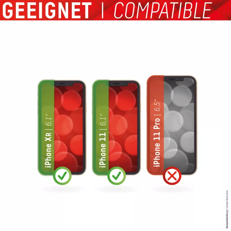 Displex Smart Glass (9H) para Apple iPhone XR/11, autocolante de montagem, inquebrável, ultrafino, invisível