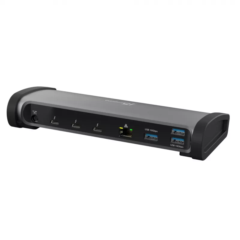 j5create JTD562 - Dock Thunderbolt™ 4 8K - EU, Com fios, Thunderbolt 4, 96 W, 3,5 mm, 10,100,1000 Mbit/s, Cinzento