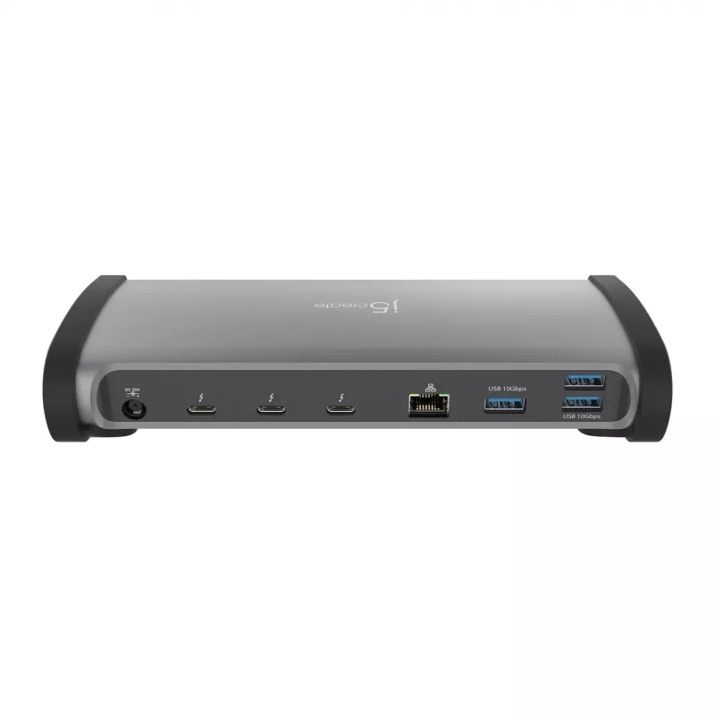 j5create JTD562 - Dock Thunderbolt™ 4 8K - EU, Com fios, Thunderbolt 4, 96 W, 3,5 mm, 10,100,1000 Mbit/s, Cinzento