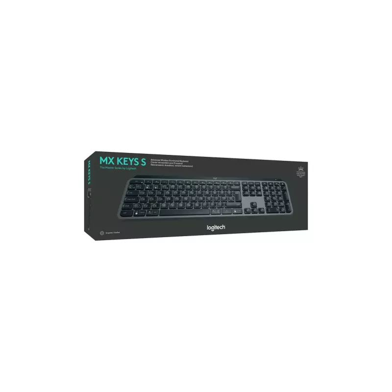 Teclado Logitech MX Keys S Universal RF Wireless + Bluetooth AZERTY Belga Grafite
