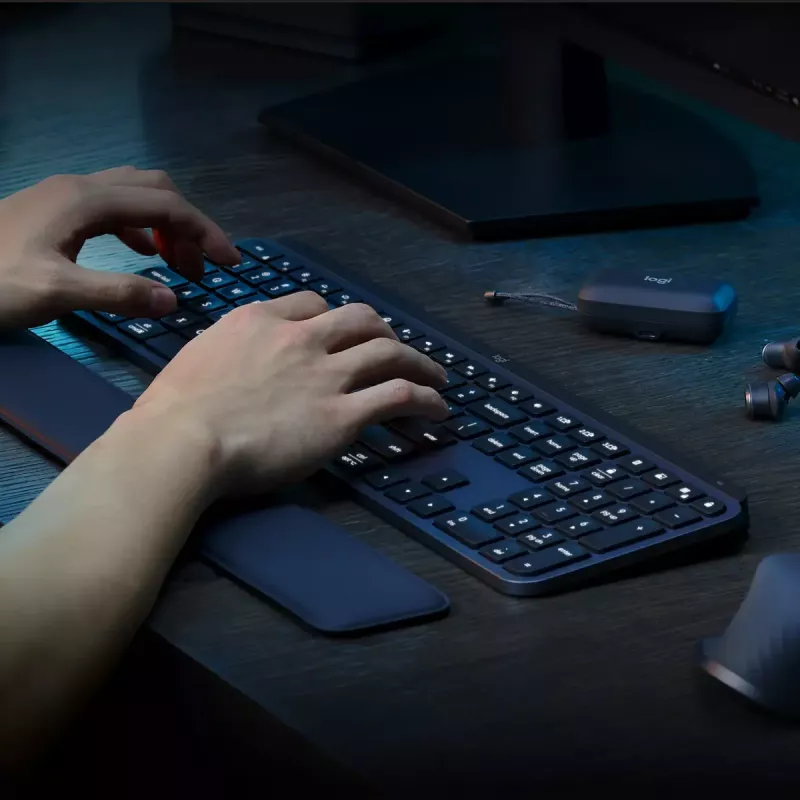 Teclado Logitech MX Keys S Universal RF Wireless + Bluetooth AZERTY Belga Grafite