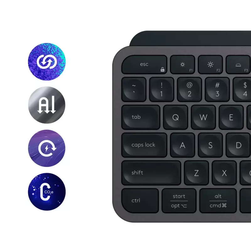 Teclado Logitech MX Keys S Universal RF Wireless + Bluetooth AZERTY Belga Grafite