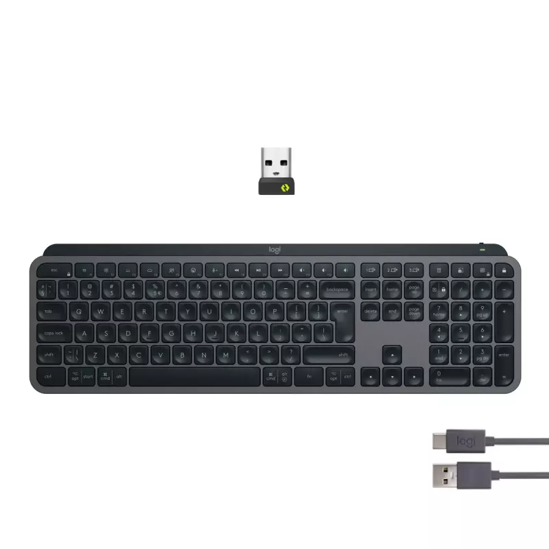 Teclado Logitech MX Keys S Universal RF Wireless + Bluetooth AZERTY Belga Grafite