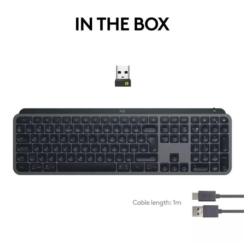 Teclado Logitech MX Keys S Universal RF Wireless + Bluetooth AZERTY Belga Grafite