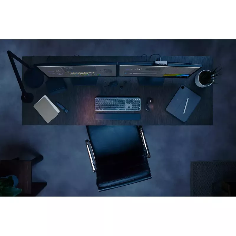 Teclado Logitech MX Keys S Universal RF Wireless + Bluetooth AZERTY Belga Grafite