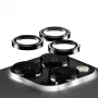 Proteção de lente de câmara PanzerGlass® Hoops® Metal preta iPhone 15 Pro | 15 Pro Max