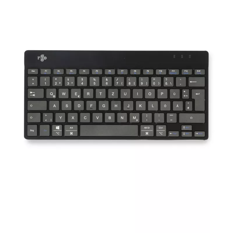 Teclado ergonómico R-Go Tools R-Go Compact Break, teclado compacto com software de pausas, QWERTZ (DE), Bluetooth, preto