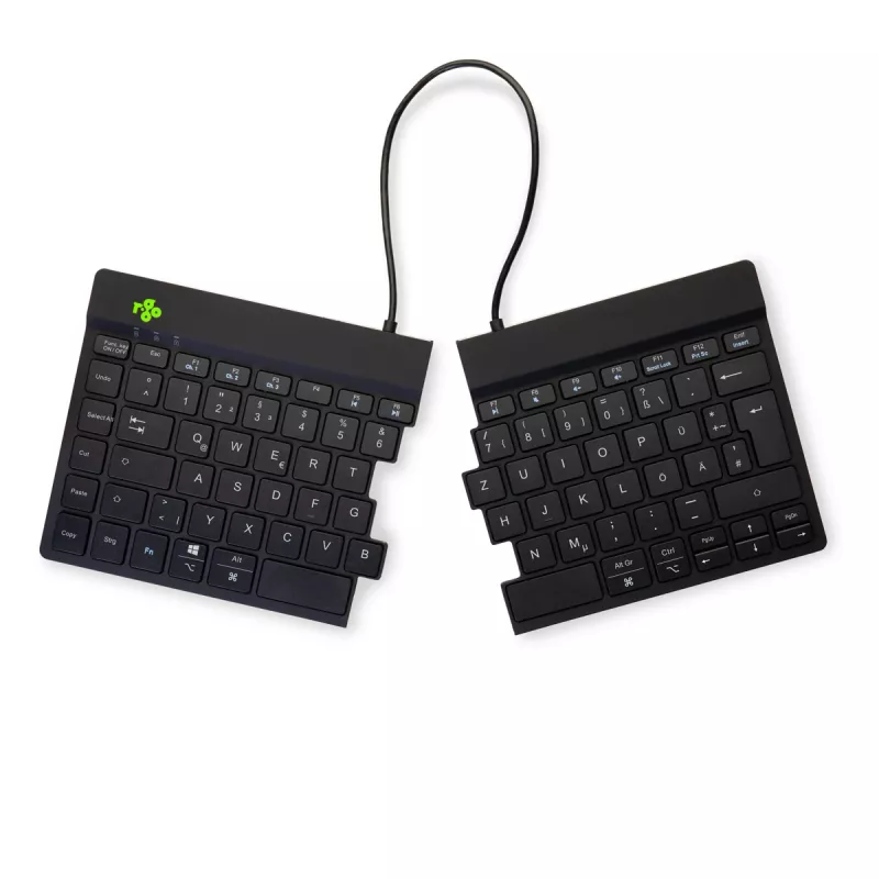 Teclado ergonómico R-Go Tools R-Go Split Break com software Break, teclado ergonómico dividido, QWERTZ (DE), Bluetooth, preto