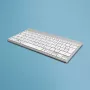 Teclado ergonómico R-Go Tools R-Go Compact Break, teclado compacto com software de pausas, QWERTZ (DE), Bluetooth, branco