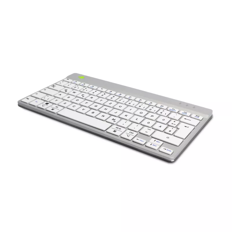 Teclado ergonómico R-Go Tools R-Go Compact Break, teclado compacto com software de pausas, QWERTZ (DE), Bluetooth, branco