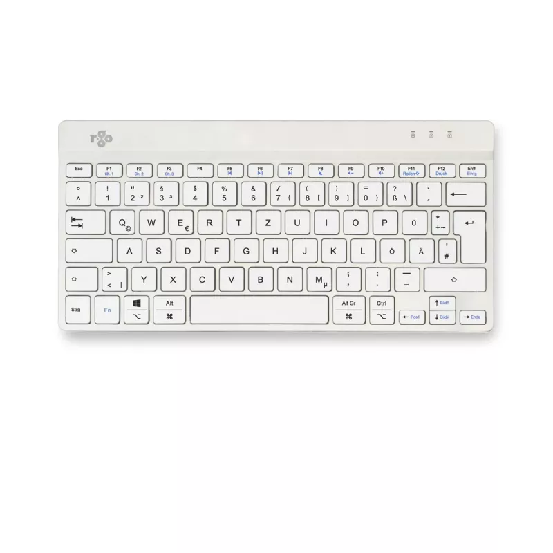 Teclado ergonómico R-Go Tools R-Go Compact Break, teclado compacto com software de pausas, QWERTZ (DE), Bluetooth, branco
