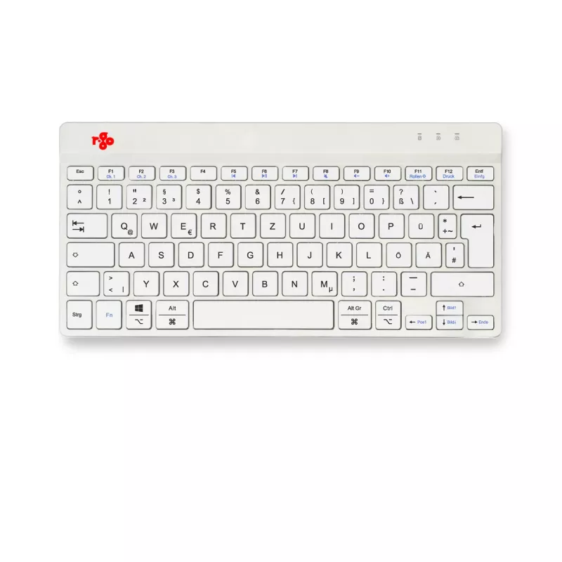 Teclado ergonómico R-Go Tools R-Go Compact Break, teclado compacto com software de pausas, QWERTZ (DE), Bluetooth, branco