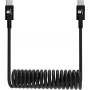 DEQSTER 50-736669 cabo de carregamento em espiral USB-C para USB-C, 0,8 m, 480 Mbit/s, preto