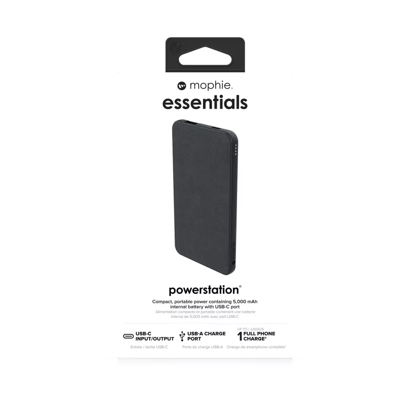 mophie essentials powerstation 5K 5000 mAh preto