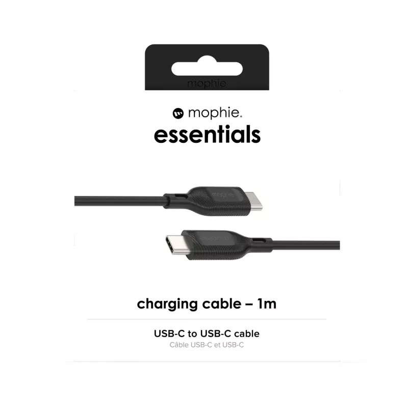 Cabo de carregamento USB-C para USB-C 1 m — Zagg International mophie essentials, USB 2.0, preto