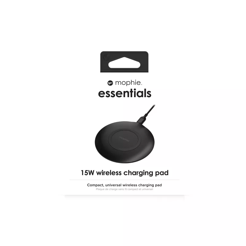 mophie essentials base de carregamento sem fios 15 W smartphone preto USB interior