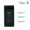 Carregador Ravanson Mobilis 100W GaN 2×USB‑C + 1×USB‑A AC para interior — para portátil, smartphone, tablet — preto